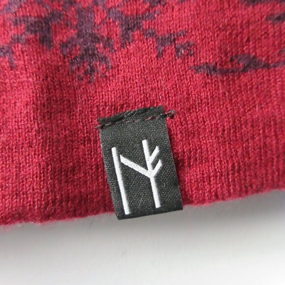 Neve Women Full Zip Sweater M Red Merino Wool Snowflake Maya Performance 292 - Picture 5 of 9